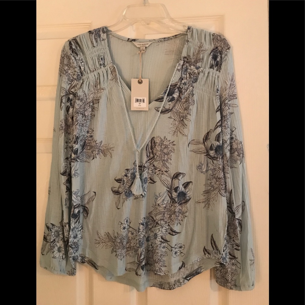 Lucky Brand Light blue boho top
